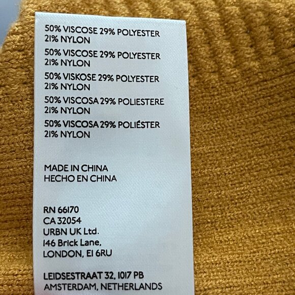 Anthropologie Short-Sleeve Mock-Neck Sweater Dress in dark yellow, size XL NWT - Picture 12 of 12